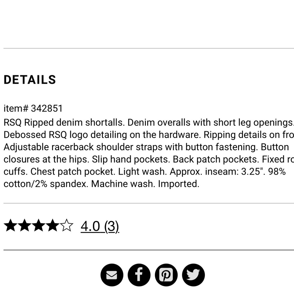 RSQ Collective -Ripped Girls Denim Shortalls - Picture 4 of 13
